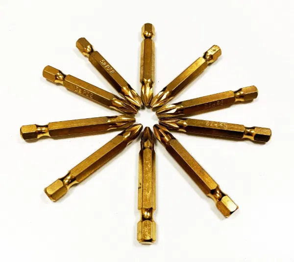 10Pc Pozi 2 S2 50mm Power Bits