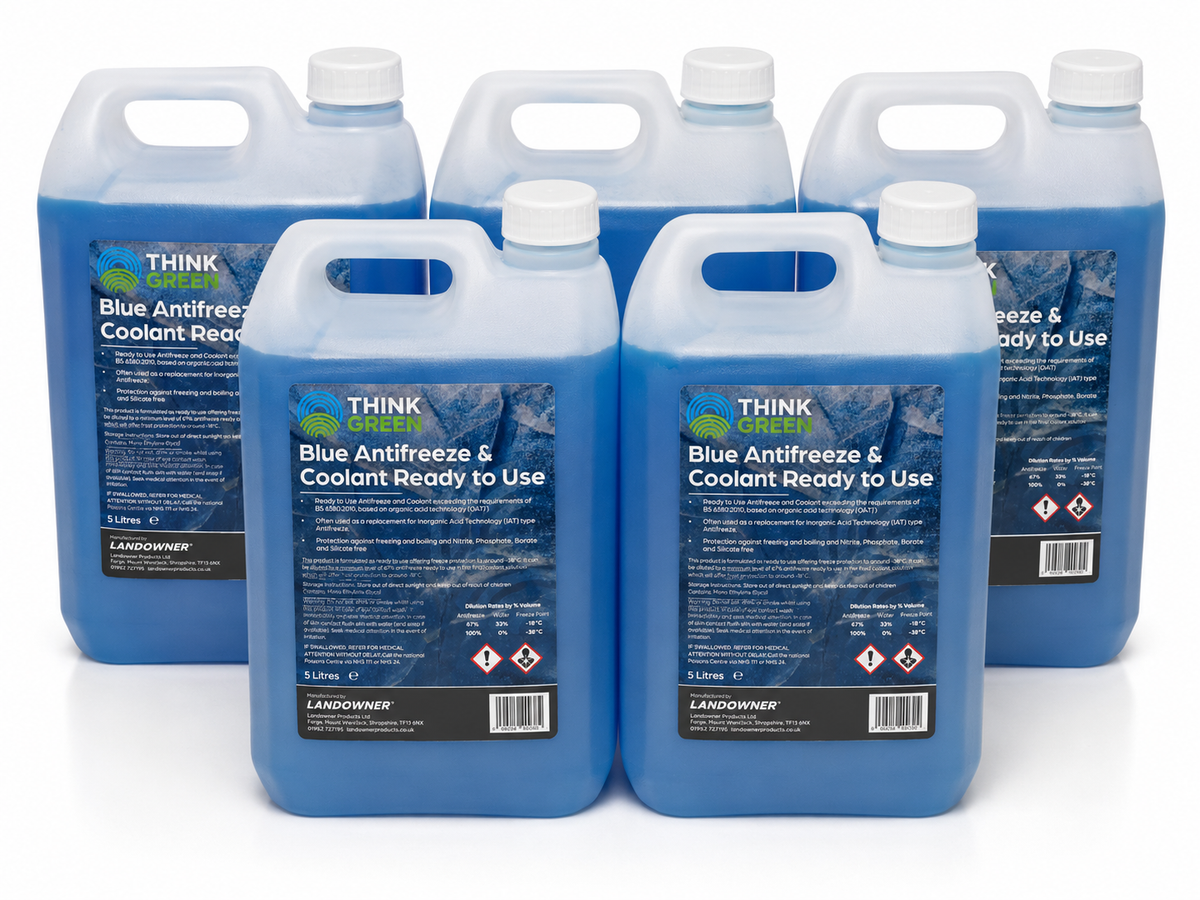 Blue Antifreeze Coolant Ready To Use 5L Premixed Engine Coolant -40°C BS6580