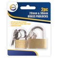 2pc 20mm & 30mm brass padlocks