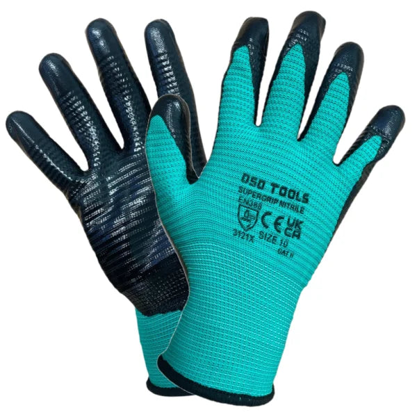 13 GAUGE LATEX COATED POLYESTER GLOVES SIZE 10 - 12 Pairs