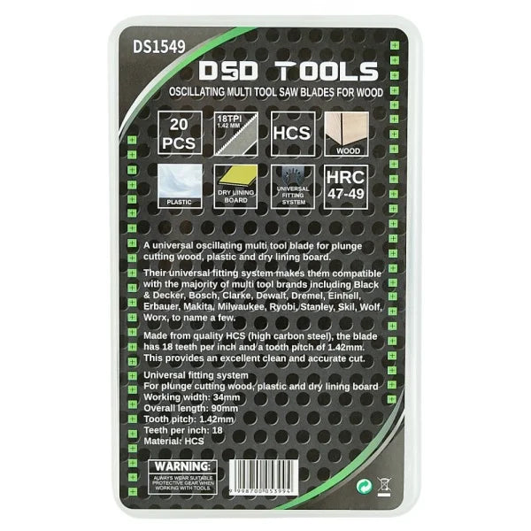 20PC OSCILLATING MULTI TOOL SAW BLADES FOR WOOD
