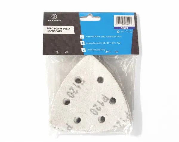 10Pc 90Mm Hook And Loop Delta Sand Pads