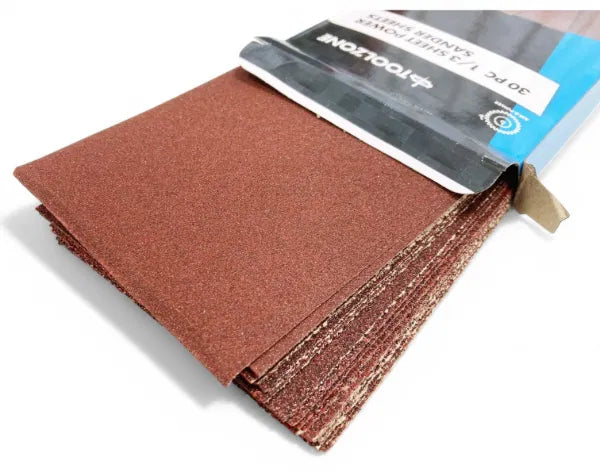 30PC 1/3RD SHEET PADS ASSORTED GRIT