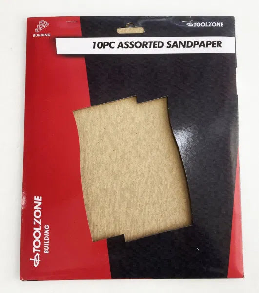 10Pc Assorted Sandpaper