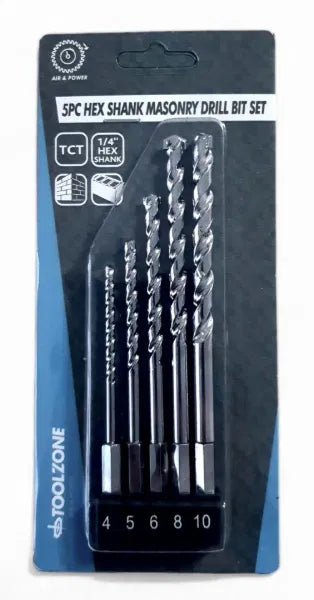 5Pc Hex Shank Masonry Drill Set