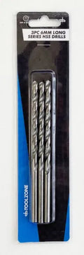 3PC 6mm Long Series HSS Drills