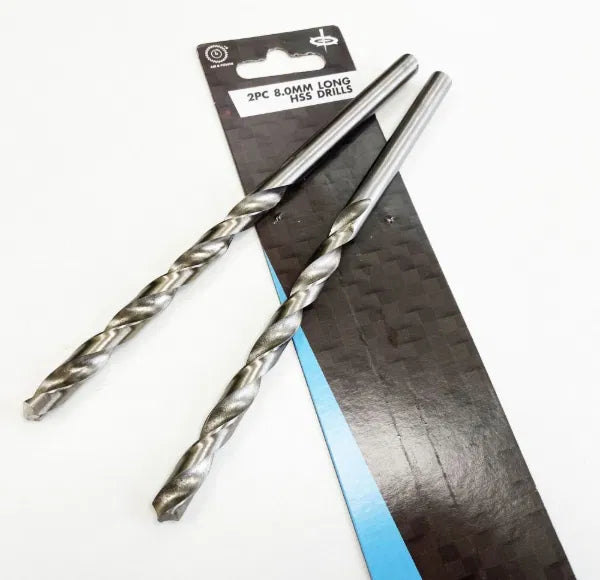 2PC 8mm Long Series HSS Drills