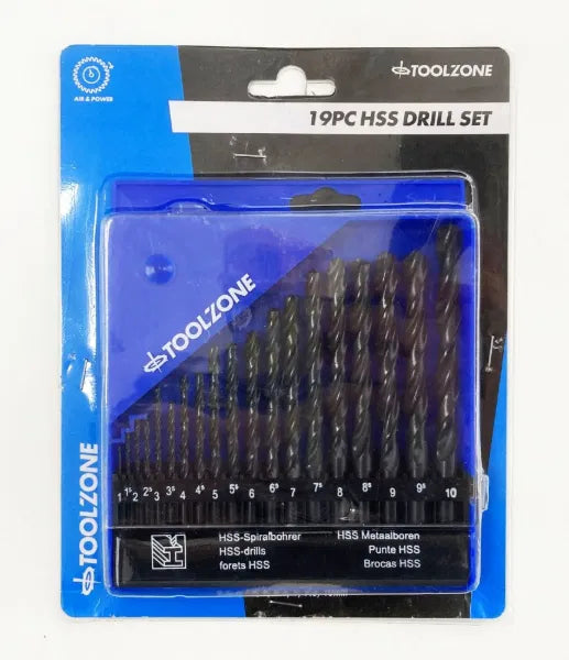 19PC High Speed Steel Drills Set