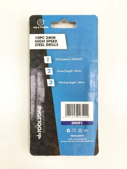 10PC 2mm High Speed Steel Drills