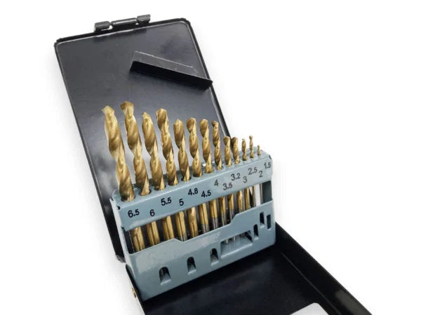 13PC HSS DRILL SET TITANIUM COATED Drills 1.5mm -6.5mm