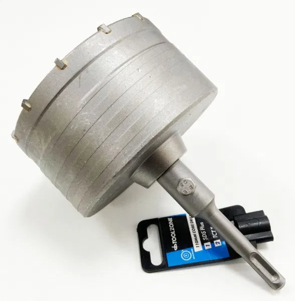 110mm TCT Core Drill Bit with SDS+ Arbor & Pilot Drill