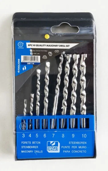 8Pc Hi-Quality Masonry Drills