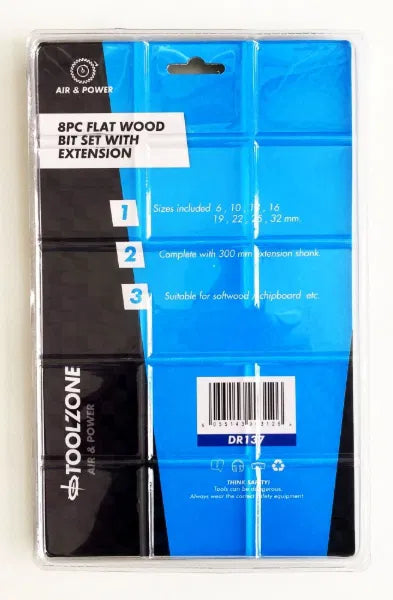 8PC Flat Bit Set C/W Extension