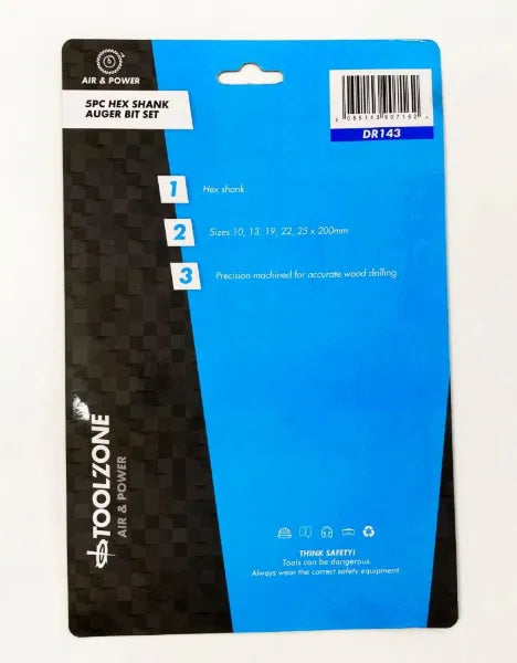 5PC Hex Shank Auger Bits