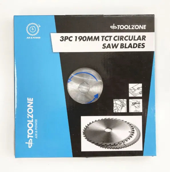 3Pc 190mm 16mm TCT Circ. Saw Blades