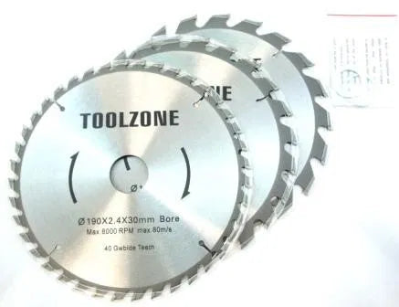 3Pc 190mm 30mm TCT Circ. Saw Blades