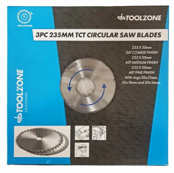 3Pc 235mm TCT Circular Saw Blades