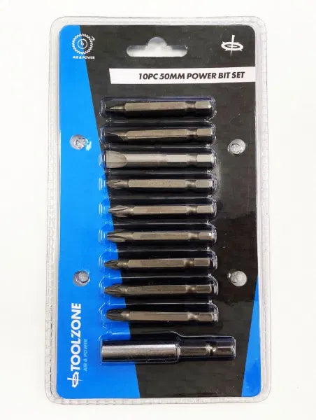 10PC CRV Single Ended Power Bit Set