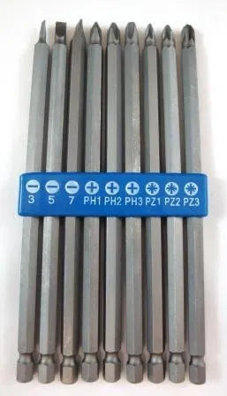9Pc 150mm CRV Power Bit Set