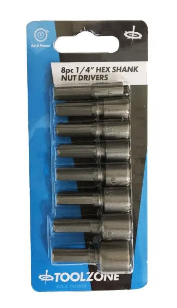 8PC 1/4" Hex Shank Nut Drivers