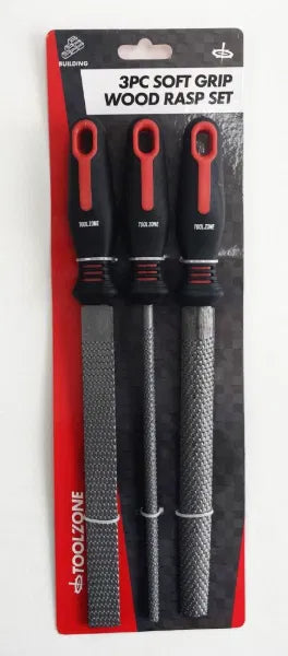 3Pc Quality Wood Rasp Set Softgrip