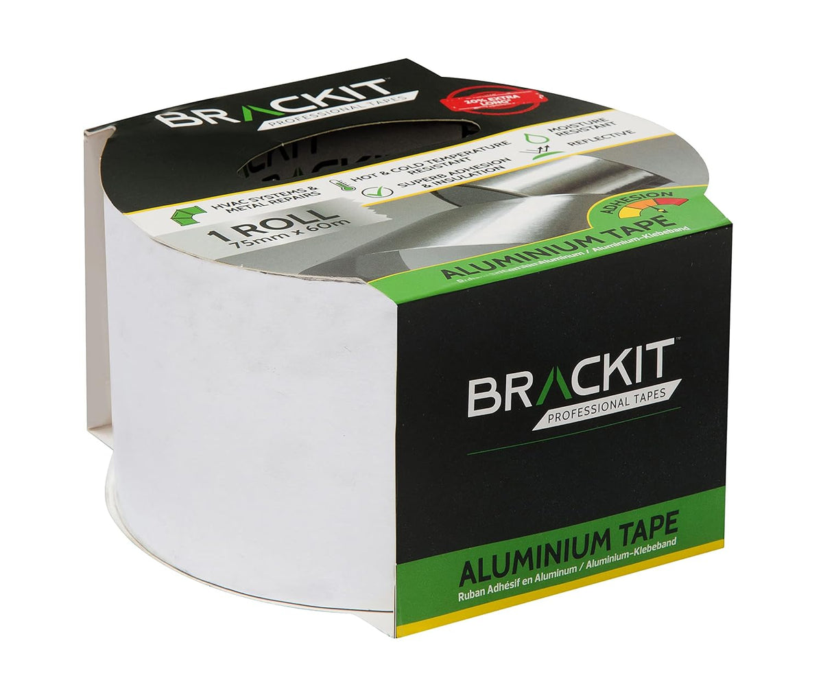 Brackit Aluminium Foil Tape 48mm – Heat Resistant HVAC & Insulation Tape