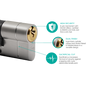 ASEC Vital 6 Pin Double Euro Dual Finish Snap Resistant Cylinder