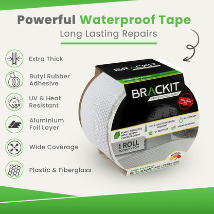 Brackit Waterproof Butyl Flashing Tape 100mm x 10m – Roof & Gutter Repair