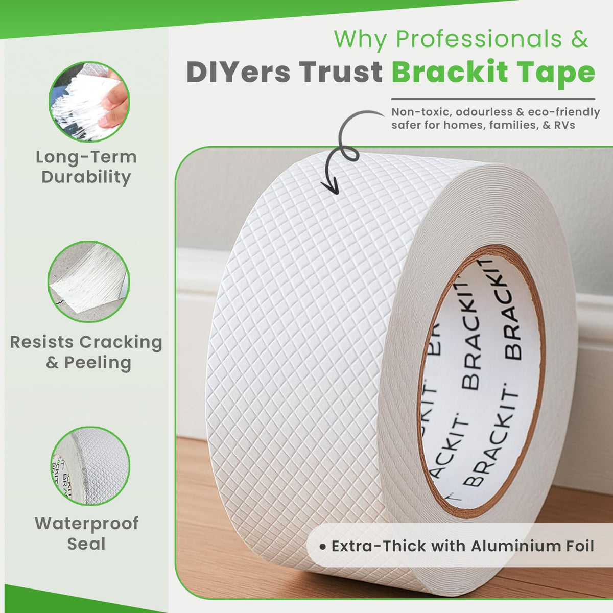 Brackit Waterproof Butyl Flashing Tape 100mm x 10m – Roof & Gutter Repair