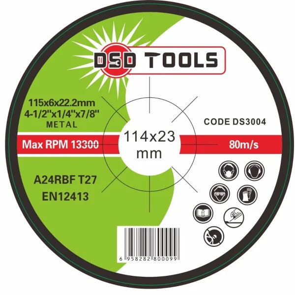 GRINDING DISC FOR METAL 115 X 6.0 X 22.2MM – PACKS OF 5