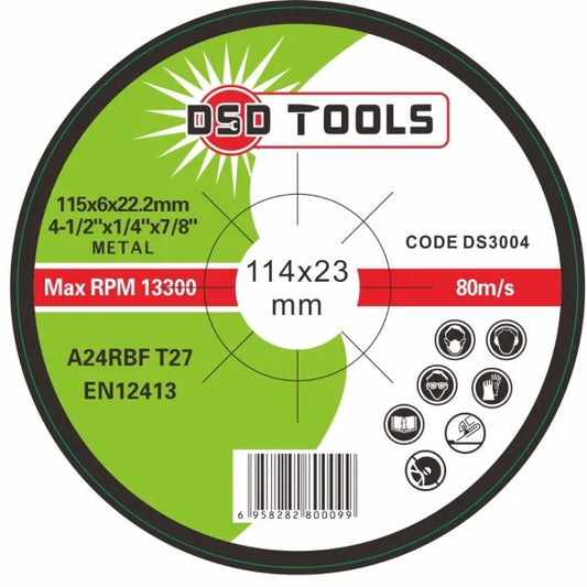 GRINDING DISC FOR METAL 115 X 6.0 X 22.2MM – PACKS OF 5
