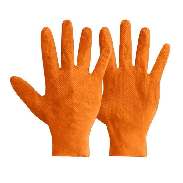 ORANGE NITRILE GLOVES 50PC PER CARTON SIZE XL