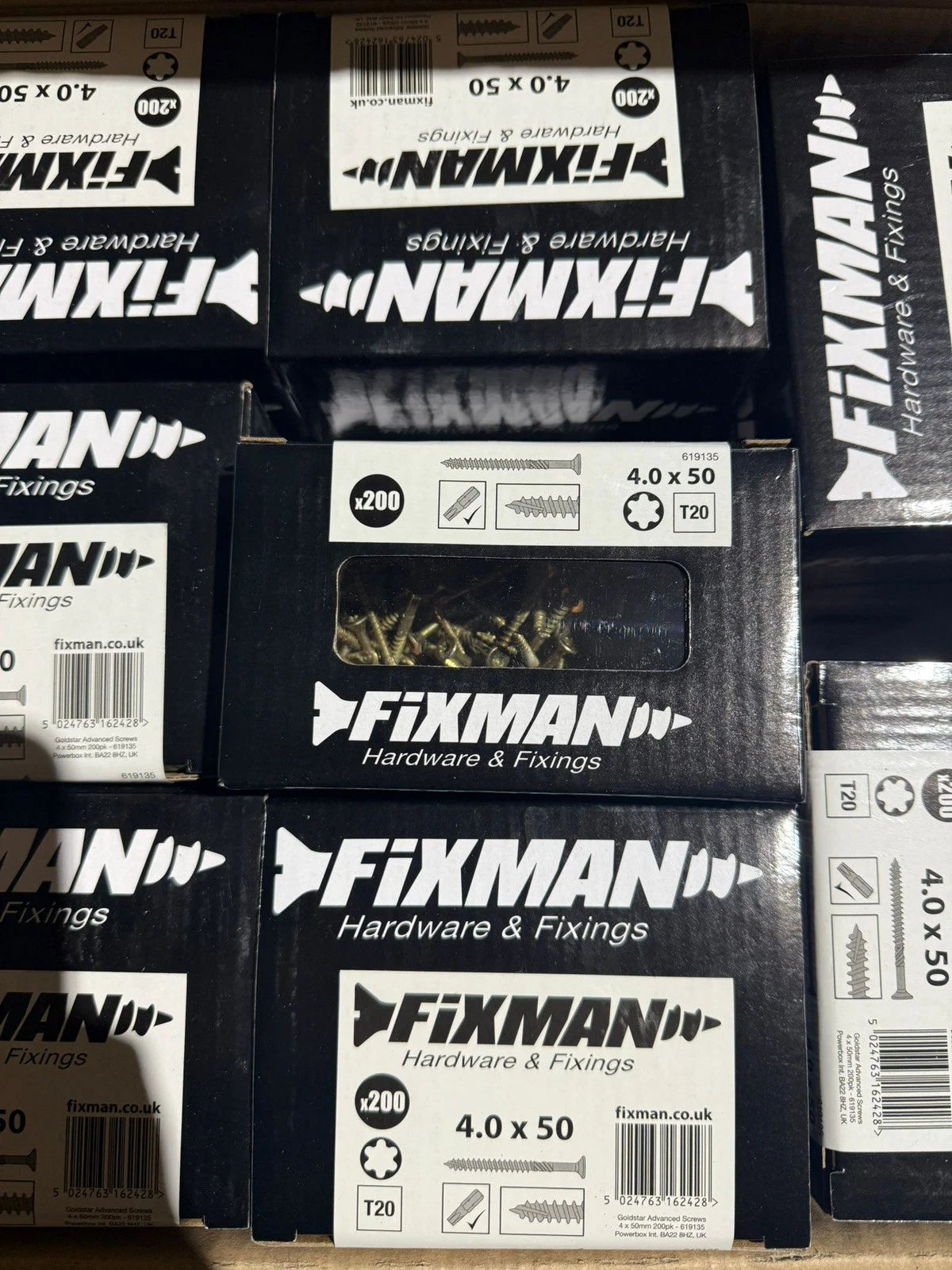 Fixman 4.0 x 50mm Goldstar Advanced Screws 200pk with T20 Torx CS Head