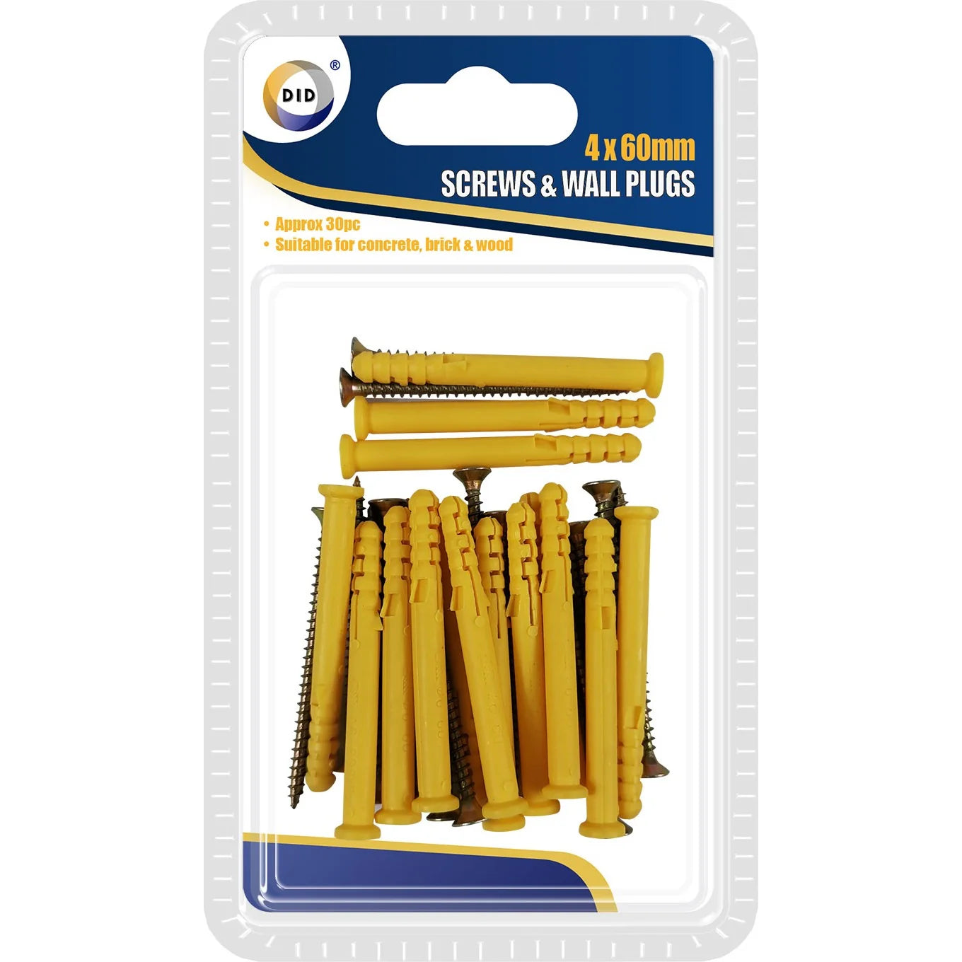 60mm Screws & Wall Plugs