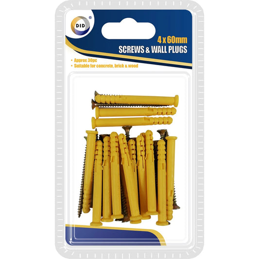 60mm Screws & Wall Plugs