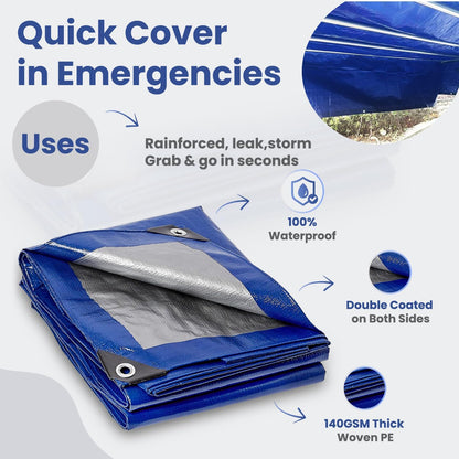 1.5m x 6m Heavy Duty PE Tarpaulin