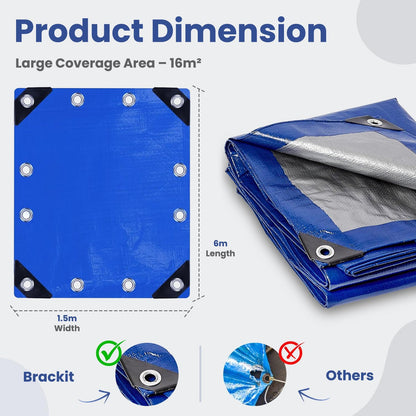 1.5m x 6m Heavy Duty PE Tarpaulin